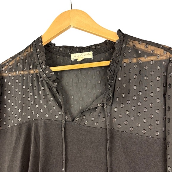EUC Joie De Vivre Women's Plus Size Black Swiss Dot Blouse 3/4 Sleeves Size 1X - Picture 3 of 10